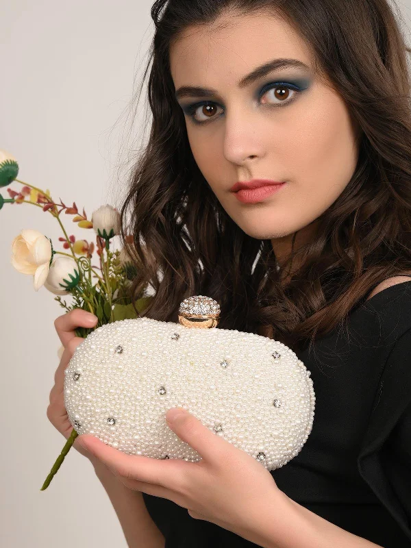 Odette Women White Pearly Magnificent Clutch Elevate Your Style With Our Handbag Sale Odette Women White Pearly Magnificent Clutch Elevate Your Style With Our Handbag Sale