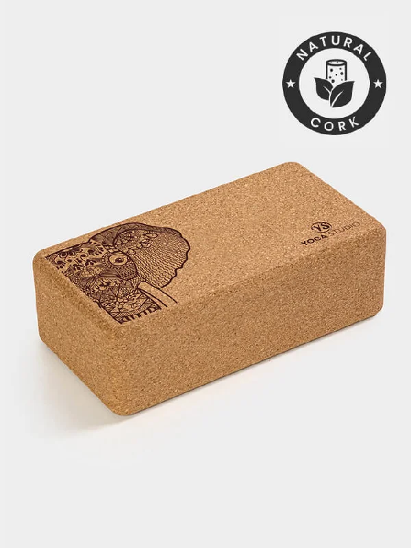 Yoga Studio Standard Size Cork Yoga Brick - Elephant