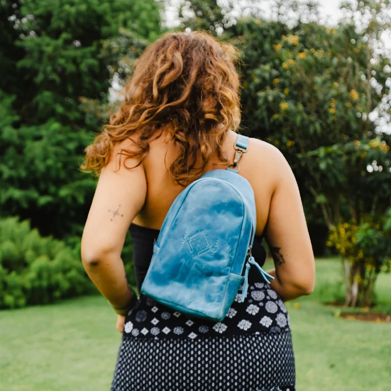CROSSBODY SLING 2.0 - FULL LEATHER - CERULEAN The Best Handbag Sale Of The Season