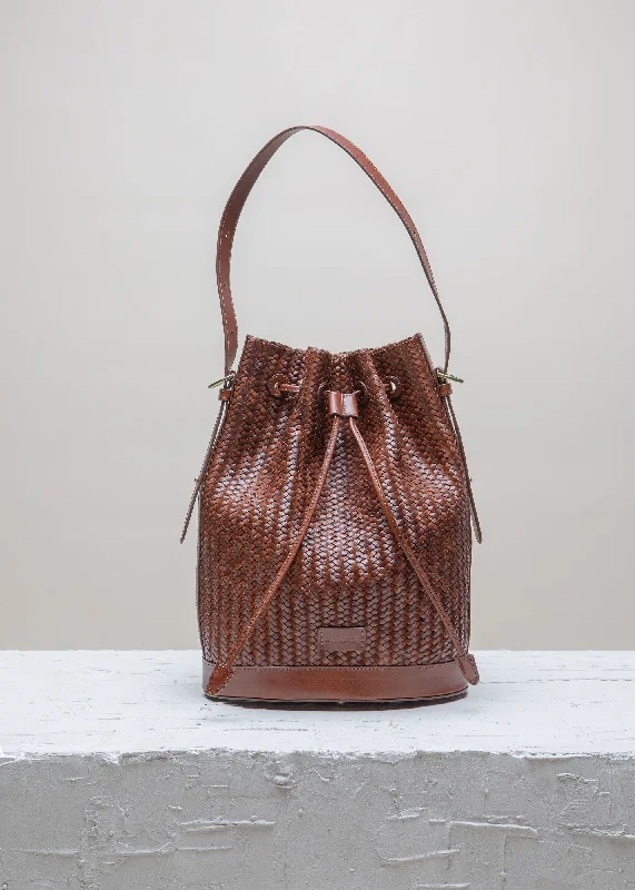 Gaya Nutmeg Twill Bucket Bag Carry Elegance For Less