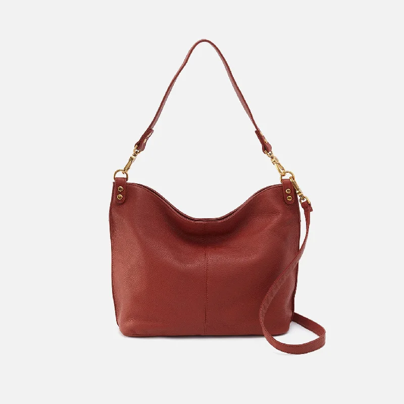 Pier Shoulder Bag In Pebbled Leather - Rust Best Deals On Premium Handbags