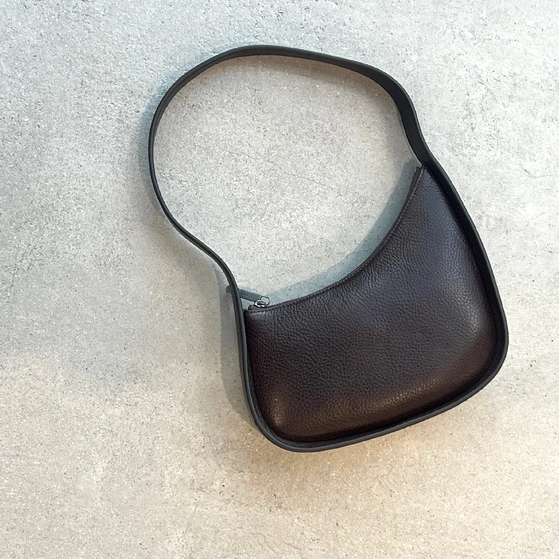 Half Moon, Vegetal Grain, Brown Modern Handbags With Stylish Discounts
