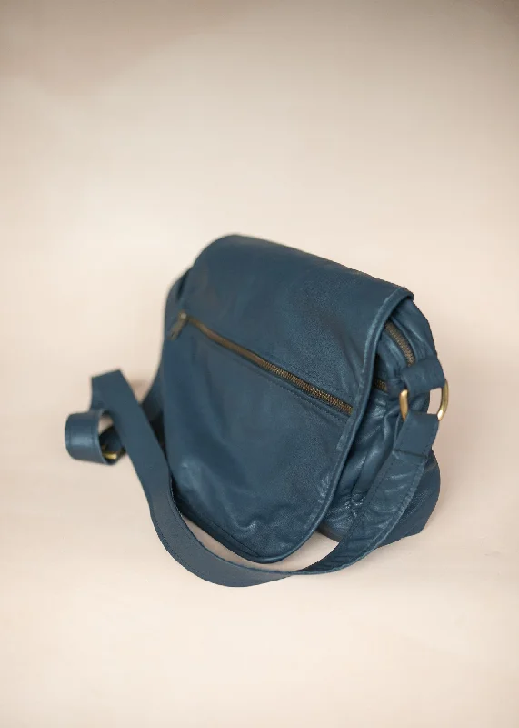 Zeuss Satchel - Cowhide - Navy Blue Trendy And Timeless Handbags Now On Sale