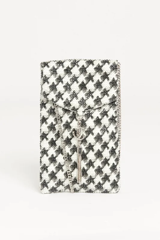 2021 Monochrome Houndstooth Preowned Crystal Embellished Phone Case Stylish And Functional Bags Now At Reduced Rates 2021 Monochrome Houndstooth Preowned Crystal Embellished Phone Case Stylish And Functional Bags Now At Reduced Rates