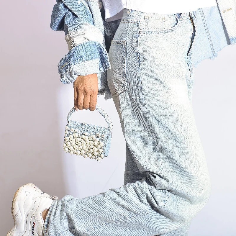 Bijoux Mini Flap Bag in Denim Iconic Fashion Bags At Unbeatable Savings