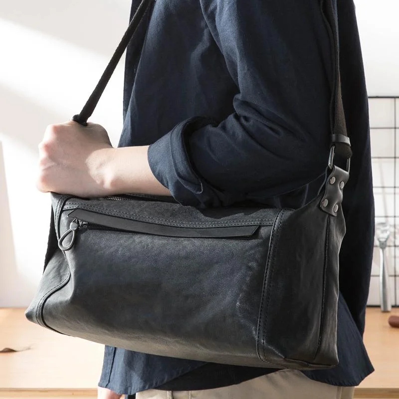 Casual Black Leather Mens 11 inches Side Bag Postman Bag Black Messenger Bags for Men The Ultimate Sale On Must-Have Handbags Casual Black Leather Mens 11 inches Side Bag Postman Bag Black Messenger Bags for Men The Ultimate Sale On Must-Have Handbags