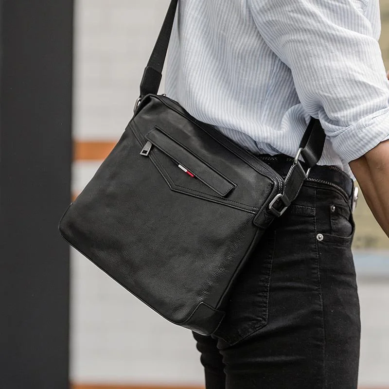 Black Cool Leather Mens 10 inches Side Bag Messenger Bags Black Postman Bags Courier Bag for Men Statement Bags At Unbelievable Discounts – Shop Today Black Cool Leather Mens 10 inches Side Bag Messenger Bags Black Postman Bags Courier Bag for Men Statement Bags At Unbelievable Discounts – Shop Today