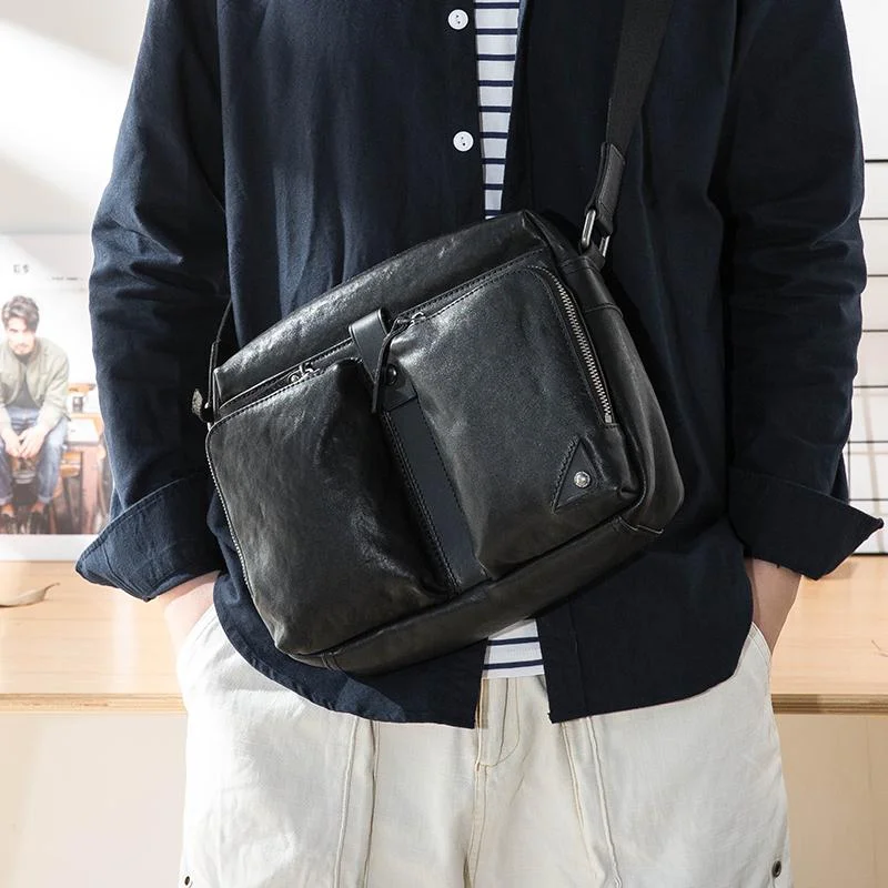 Black Cool Leather Mens 13 inches Side Bag Messenger Bags Black Courier Bags Postman Bag for Men Designer-Inspired Bags, Best Prices Black Cool Leather Mens 13 inches Side Bag Messenger Bags Black Courier Bags Postman Bag for Men Designer-Inspired Bags, Best Prices