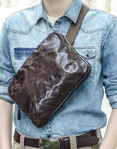 Cool Black Leather Men 10 inches Chest Bag Messenger Bag Courier Bags Postman Bag For Men Trendy Backpacks With Big Discounts Cool Black Leather Men 10 inches Chest Bag Messenger Bag Courier Bags Postman Bag For Men Trendy Backpacks With Big Discounts