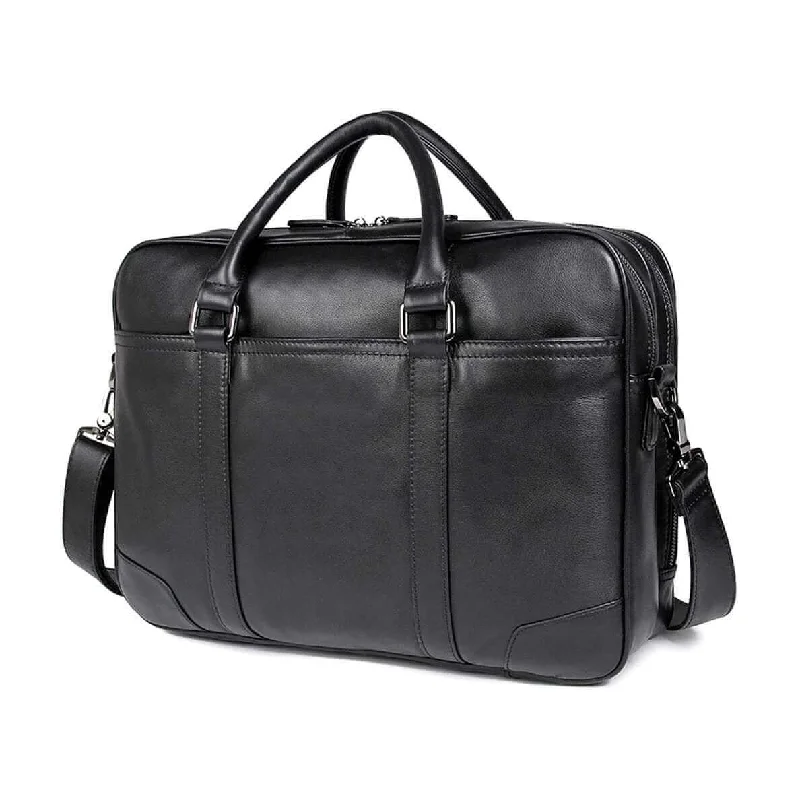 Black Leather Double-Zip Business Briefcase | Laptop Handbag Luxury Meets Affordability – Shop Stunning Bags Now Black Leather Double-Zip Business Briefcase | Laptop Handbag Luxury Meets Affordability – Shop Stunning Bags Now