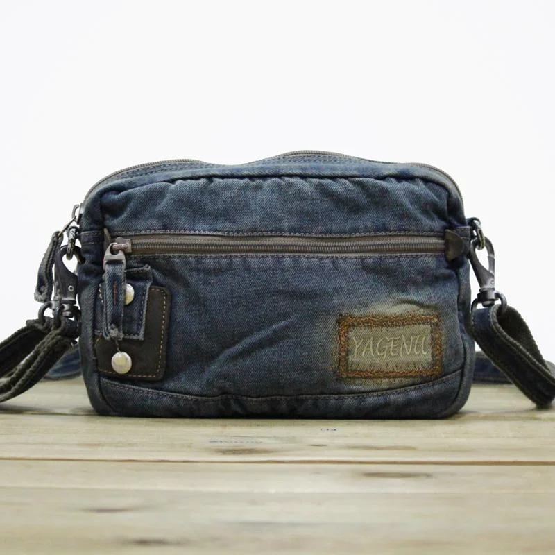 Blue Denim Mens Casual Side Bag Small Messenger Bag Jean Postman Bag Courier Bag For Men Fashion-Forward Bags, Now On Sale Blue Denim Mens Casual Side Bag Small Messenger Bag Jean Postman Bag Courier Bag For Men Fashion-Forward Bags, Now On Sale