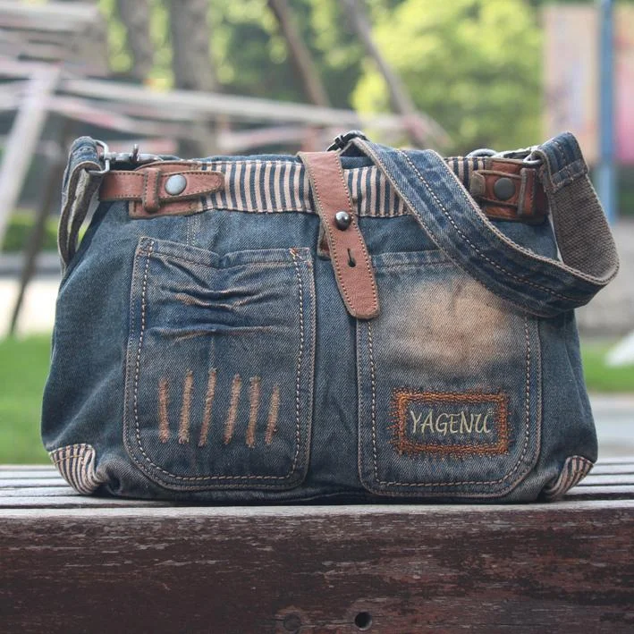 Blue Denim Mens Casual Small Messenger Bags Jean Postman Bag Courier Bag For Men Luxury Totes, Affordable Prices Blue Denim Mens Casual Small Messenger Bags Jean Postman Bag Courier Bag For Men Luxury Totes, Affordable Prices