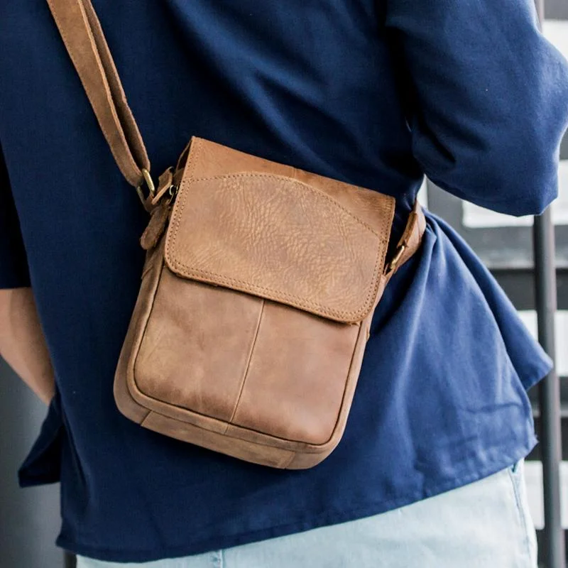 Camel Leather Mens Vertical Mini Side Bag Small Messenger Bags Courier Bag for Men Timeless Handbags At Reduced Prices Camel Leather Mens Vertical Mini Side Bag Small Messenger Bags Courier Bag for Men Timeless Handbags At Reduced Prices