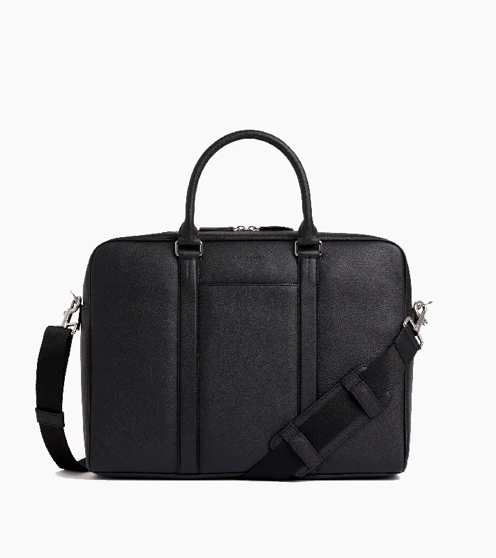 Charles 15" briefcase with 3 gussets in grained leather Luxury Handbags, Budget-Friendly