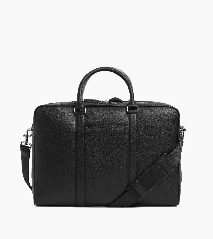 Charles 17" briefcase in grained leather Stylish Totes, Special Discounts