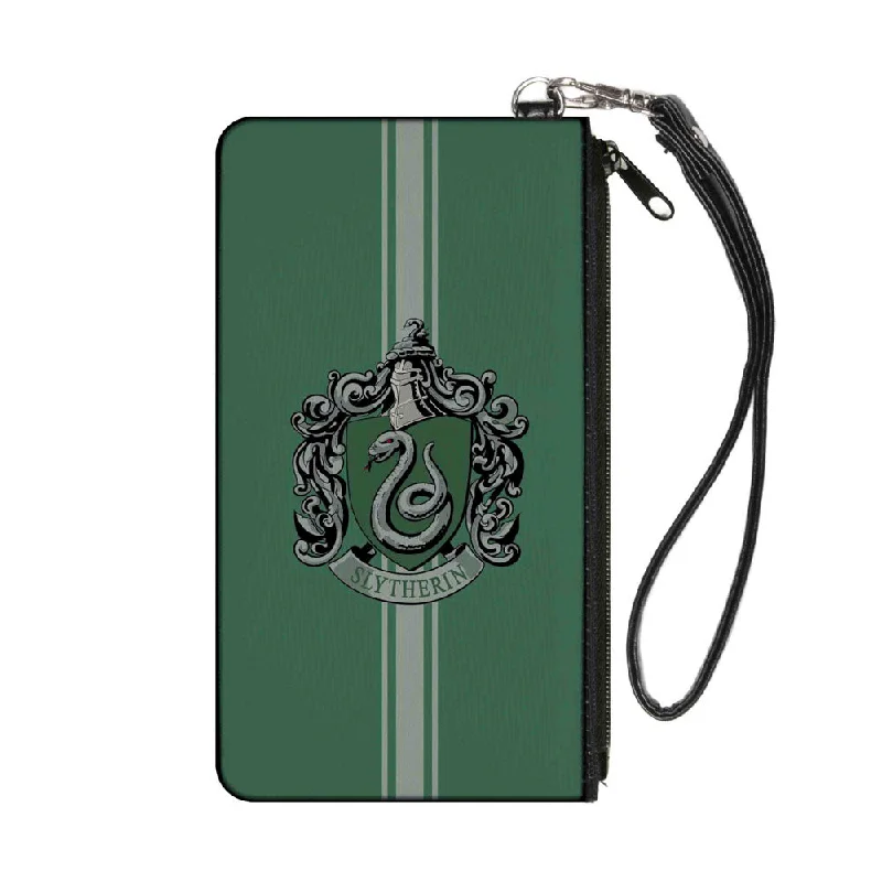 Canvas Zipper Wallet - LARGE - SLYTHERIN Crest Vertical Stripe Green Gray The Perfect Bag Sale Is Here Canvas Zipper Wallet - LARGE - SLYTHERIN Crest Vertical Stripe Green Gray The Perfect Bag Sale Is Here