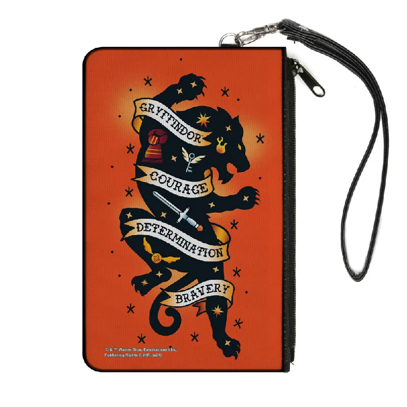Canvas Zipper Wallet - SMALL - Harry Potter GRYFFINDOR Lion COURAGE DETERMINATION BRAVERY Tattoo Orange Elegant Bags, Limited Stock Canvas Zipper Wallet - SMALL - Harry Potter GRYFFINDOR Lion COURAGE DETERMINATION BRAVERY Tattoo Orange Elegant Bags, Limited Stock