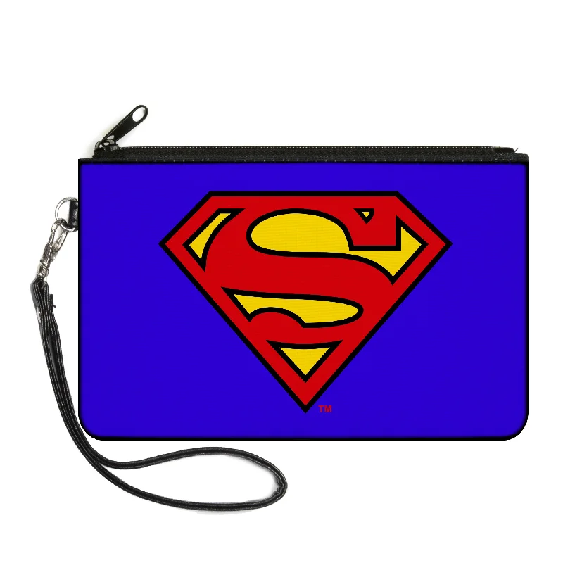 Canvas Zipper Wallet - SMALL - Superman Blue Fashionable Bags At Must-Have Prices