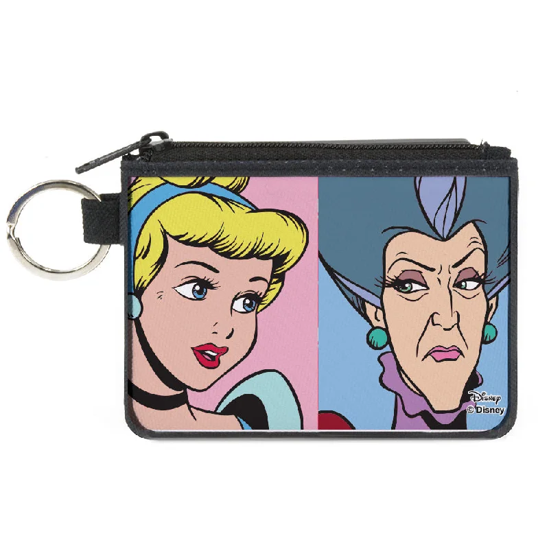 Canvas Zipper Wallet - MINI X-SMALL - Cinderella and Wicked Step Mother Lady Tremaine Face Blocks Luxury Handbags, Budget-Friendly Canvas Zipper Wallet - MINI X-SMALL - Cinderella and Wicked Step Mother Lady Tremaine Face Blocks Luxury Handbags, Budget-Friendly