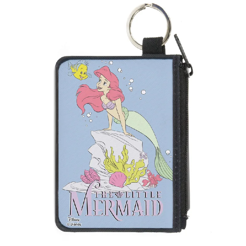 Canvas Zipper Wallet - MINI X-SMALL - THE LITTLE MERMAID Flounder and Ariel Pose Blue Everyday Bags, Budget-Friendly Canvas Zipper Wallet - MINI X-SMALL - THE LITTLE MERMAID Flounder and Ariel Pose Blue Everyday Bags, Budget-Friendly