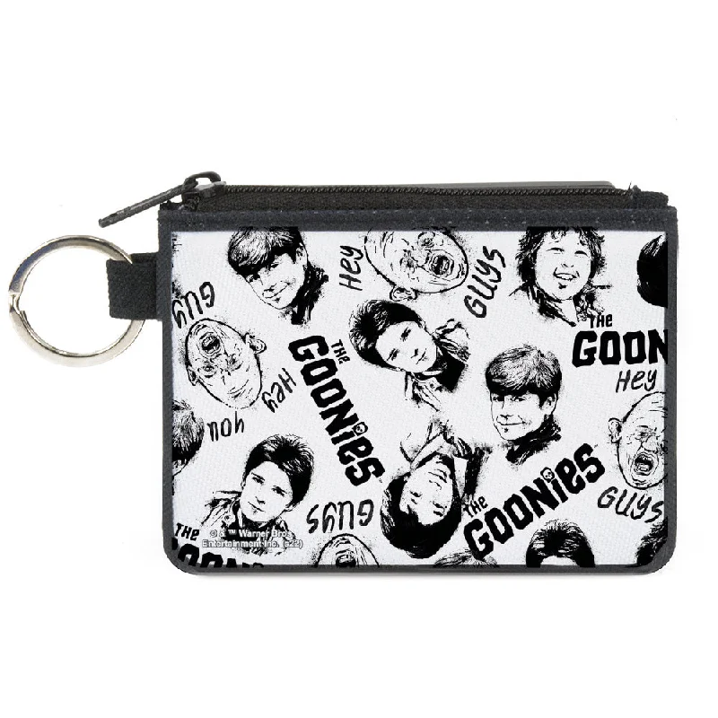 Canvas Zipper Wallet - MINI X-SMALL - THE GOONIES Character Face Sketch Collage White/Black Affordable Elegance With High-Quality Bags Canvas Zipper Wallet - MINI X-SMALL - THE GOONIES Character Face Sketch Collage White/Black Affordable Elegance With High-Quality Bags