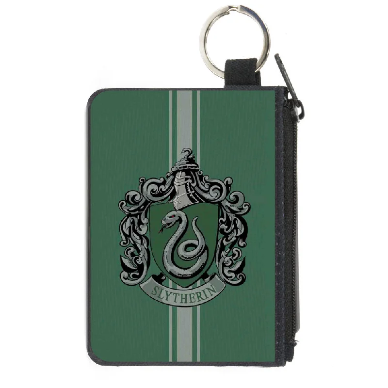 Canvas Zipper Wallet - MINI X-SMALL - SLYTHERIN Crest Vertical Stripe Green Gray Stylish Totes, Special Discounts Canvas Zipper Wallet - MINI X-SMALL - SLYTHERIN Crest Vertical Stripe Green Gray Stylish Totes, Special Discounts