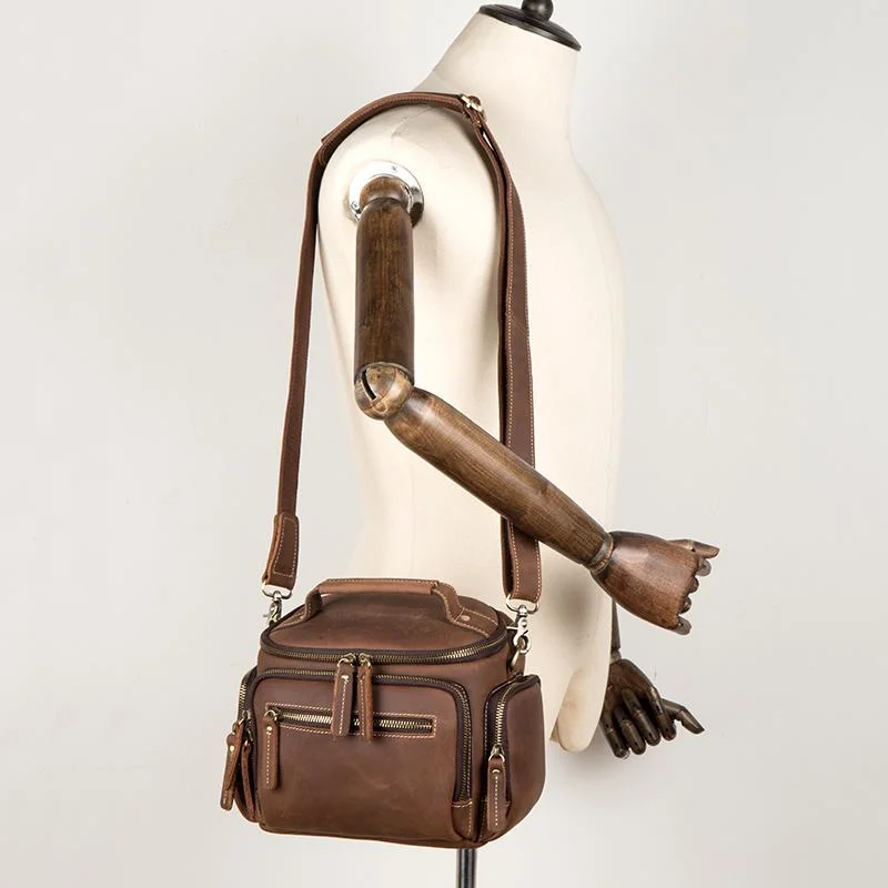 Vintage Dark Brown Leather Mens Camera Shoulder Bag Small Messenger Bag Courier Bag for Men Affordable Luxury With Top-Quality Handbags Vintage Dark Brown Leather Mens Camera Shoulder Bag Small Messenger Bag Courier Bag for Men Affordable Luxury With Top-Quality Handbags