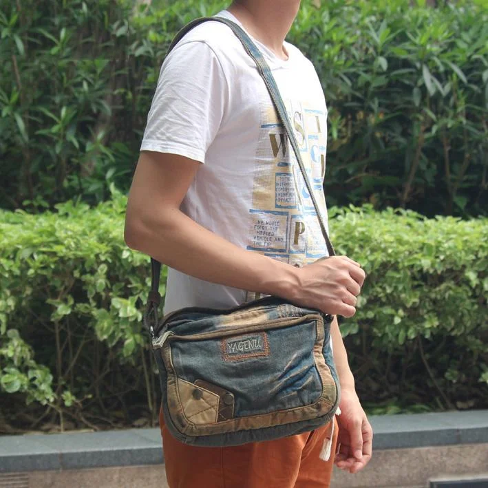 Denim Blue Mens Casual Small Messenger Bag Jean Postman Bag Courier Bag For Men Chic Handbags At Special Promotional Prices Denim Blue Mens Casual Small Messenger Bag Jean Postman Bag Courier Bag For Men Chic Handbags At Special Promotional Prices