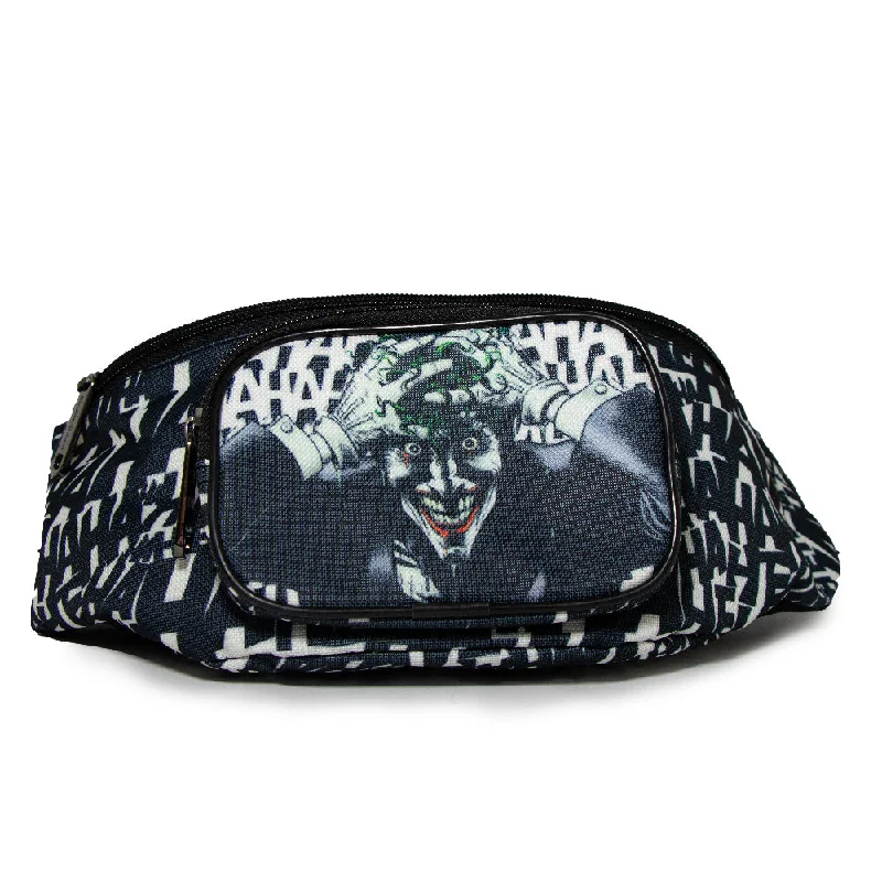 Fanny Pack - Joker The Killing Joke Holding Head Pose HAHAHA White Black Stylish Totes, Special Discounts Fanny Pack - Joker The Killing Joke Holding Head Pose HAHAHA White Black Stylish Totes, Special Discounts