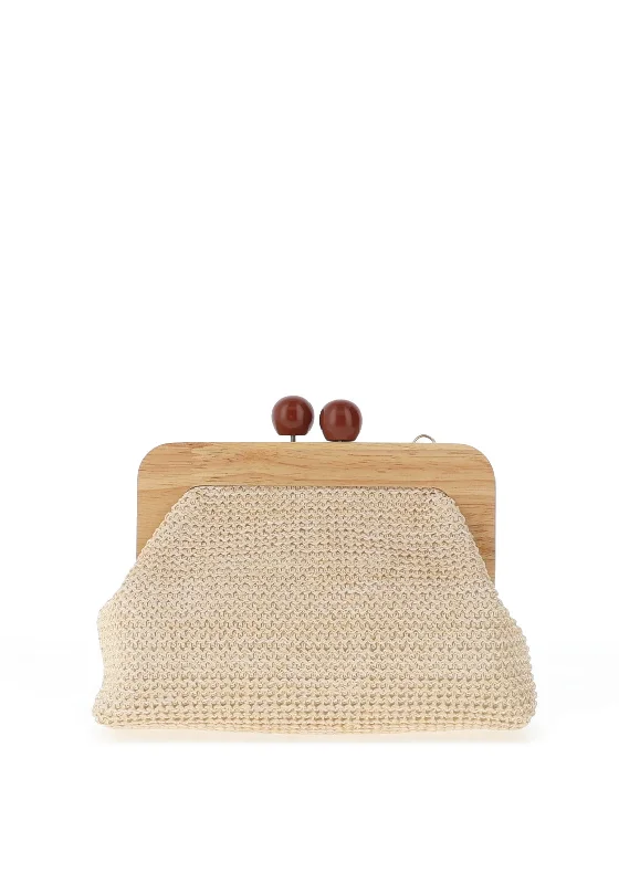 Zen Collection Woven Bead Clutch Bag, Beige The Best Handbag Sale Of The Season