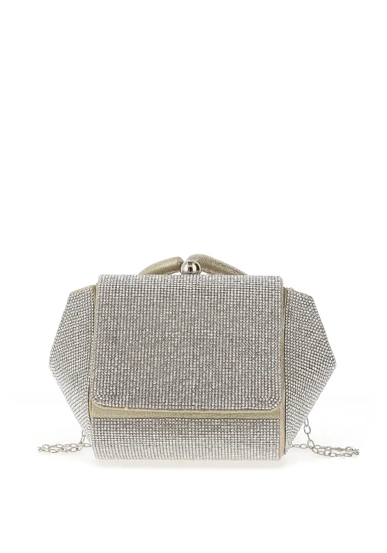 Zen Collection Diamante Encrusted Pouch Bag, Gold Must-Have Bags With Big Savings