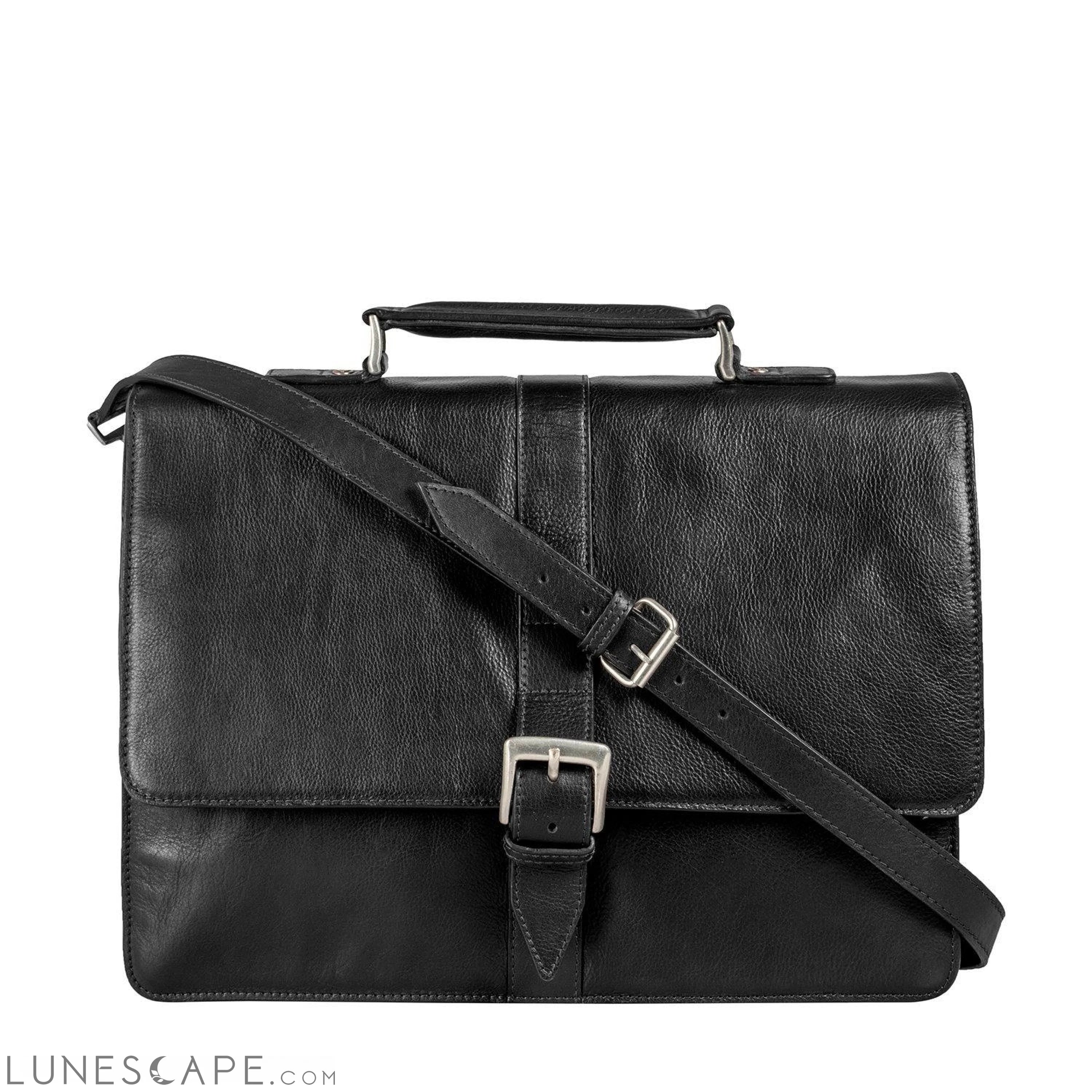 Hudson Men's Large Leather Briefcase Luxury Bags, Budget Prices