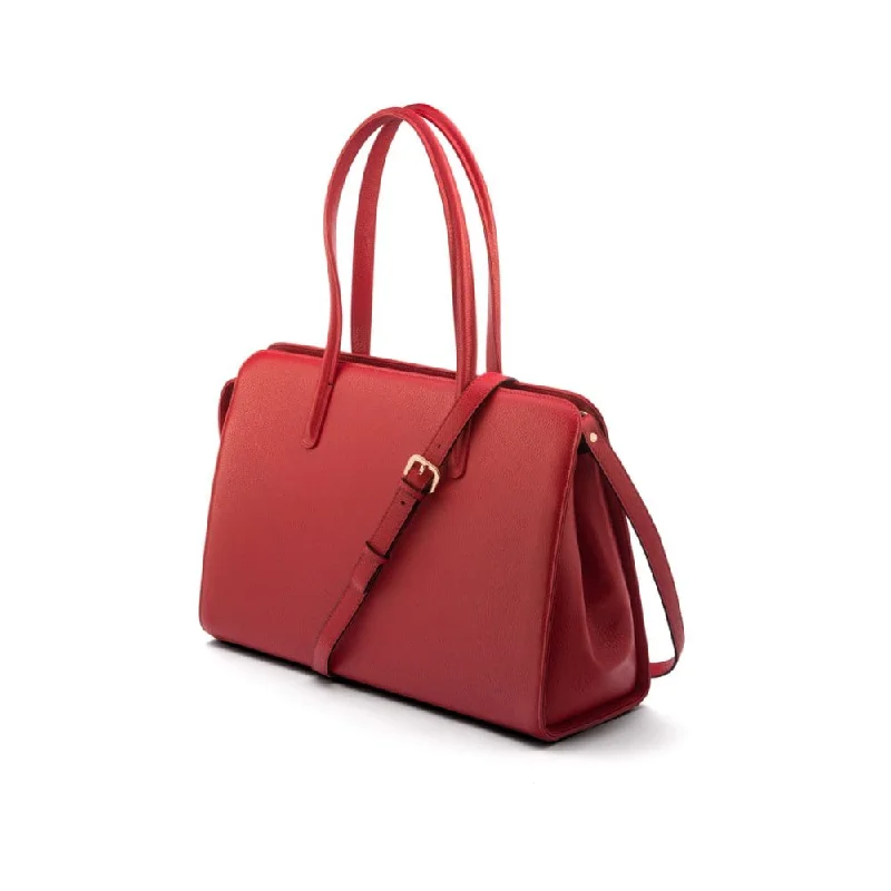 Ladies' Leather 15" Laptop Handbag - Red Limited-Stock Bag Clearance – Grab Your Favorite Now