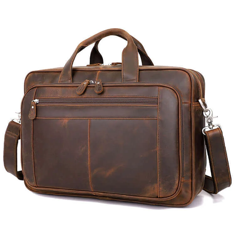 Crazy Horse Leather Briefcase | Large Capacity Laptop Bag Statement Bags With Exclusive Savings Crazy Horse Leather Briefcase | Large Capacity Laptop Bag Statement Bags With Exclusive Savings