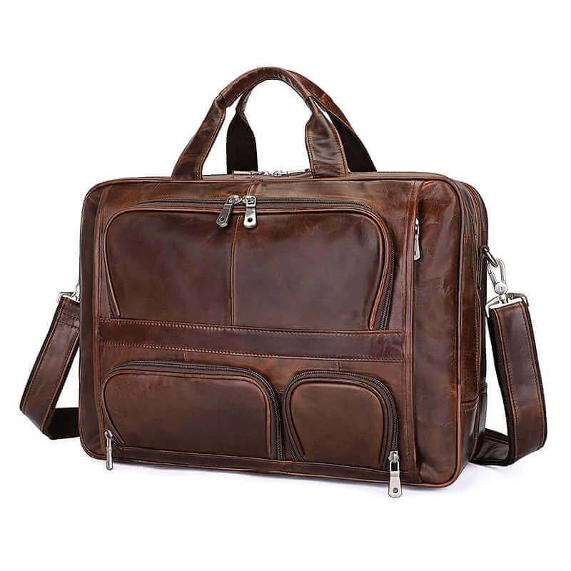 Leather Business Briefcase | Fits 17-Inch Laptop Timeless Handbags At Reduced Prices Leather Business Briefcase | Fits 17-Inch Laptop Timeless Handbags At Reduced Prices