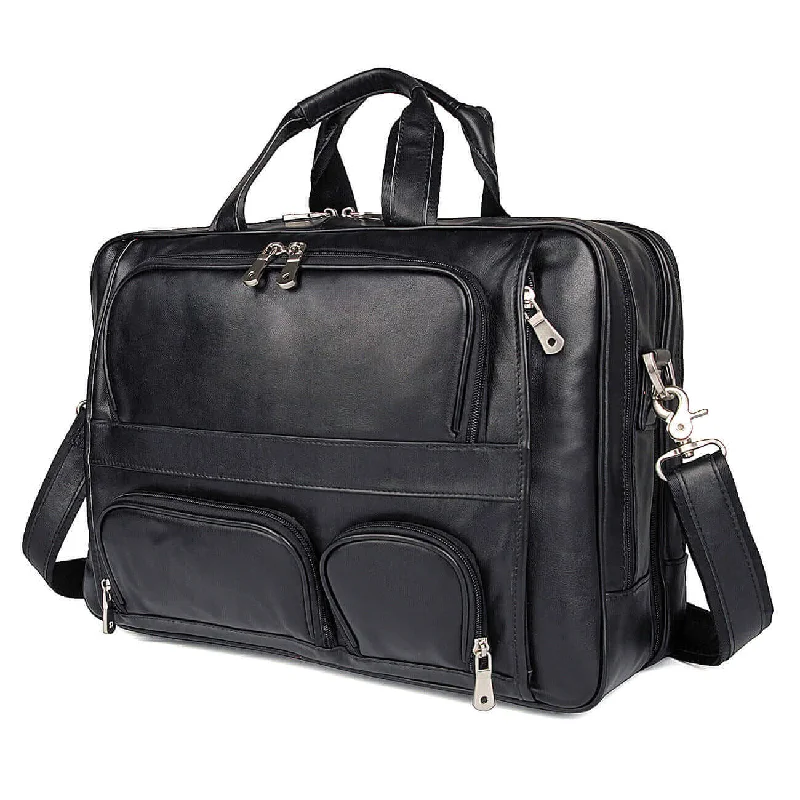 Genuine Leather 17-Inch Laptop Bag | Men's Black Briefcase Stylish Totes, Special Discounts Genuine Leather 17-Inch Laptop Bag | Men's Black Briefcase Stylish Totes, Special Discounts