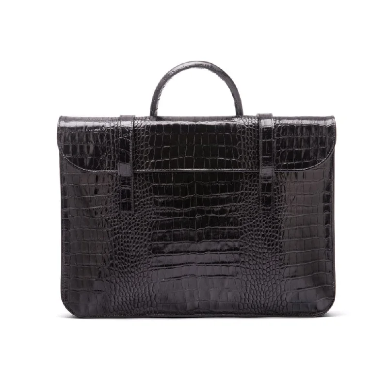 Luxury Leather Music Bag - Black Croc Shop Timeless And Trendy Bags At Limited-Time Discounts