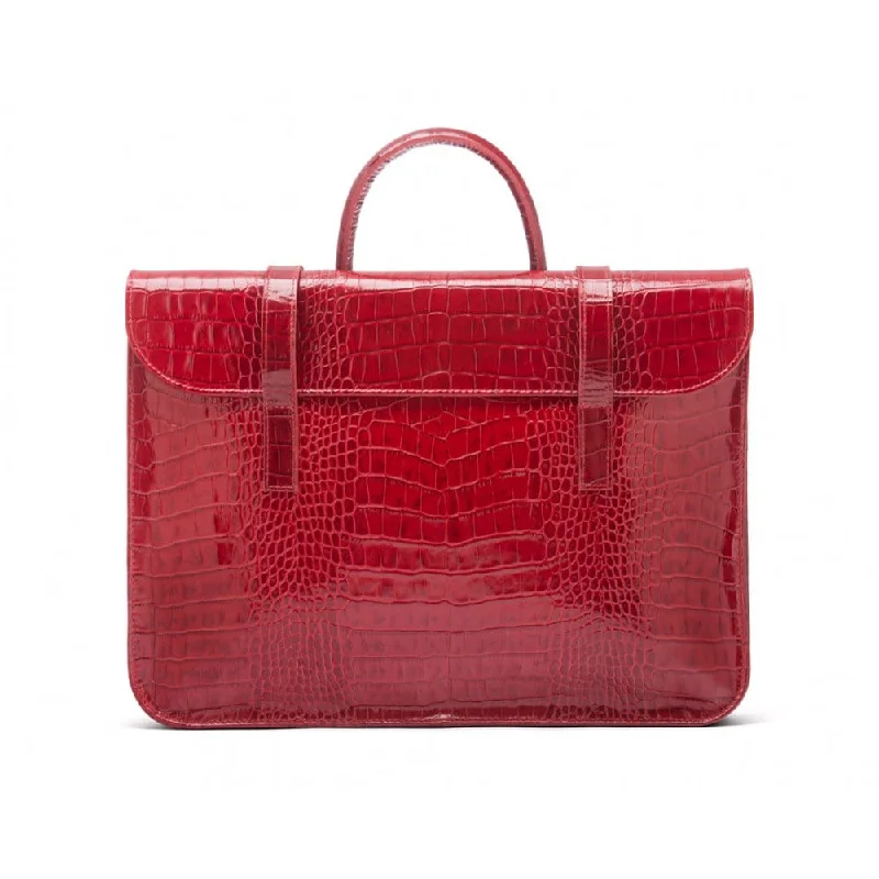 Luxury Leather Music Bag - Red Croc Timeless Bags, Flash Sale