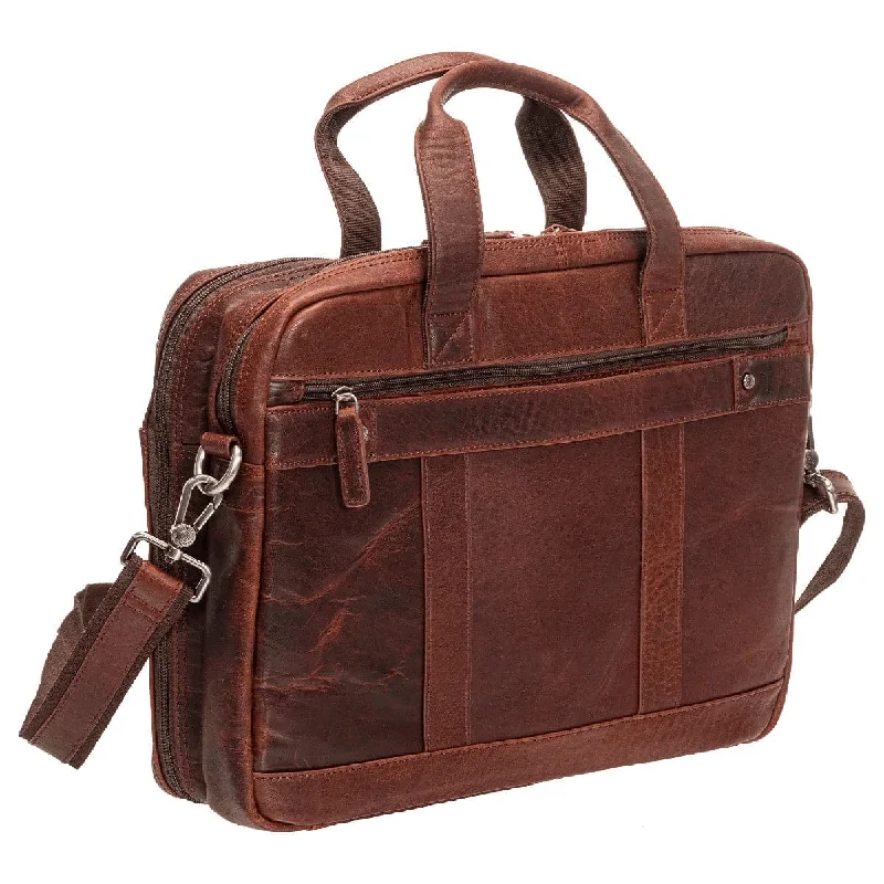 Mancini Buffalo Double Compartment Briefcase for 15.6" Laptop and Tablet Everyday Bags, Budget-Friendly