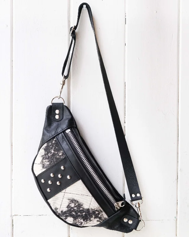 Mini Tabitha: Black and White Bleached Denim Grab Your Favorite Handbags For Less