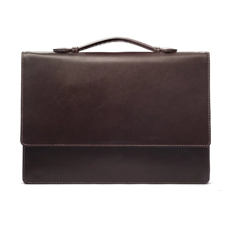 Oxford Leather Briefcase - Brown Flash Sale On Designer Bags