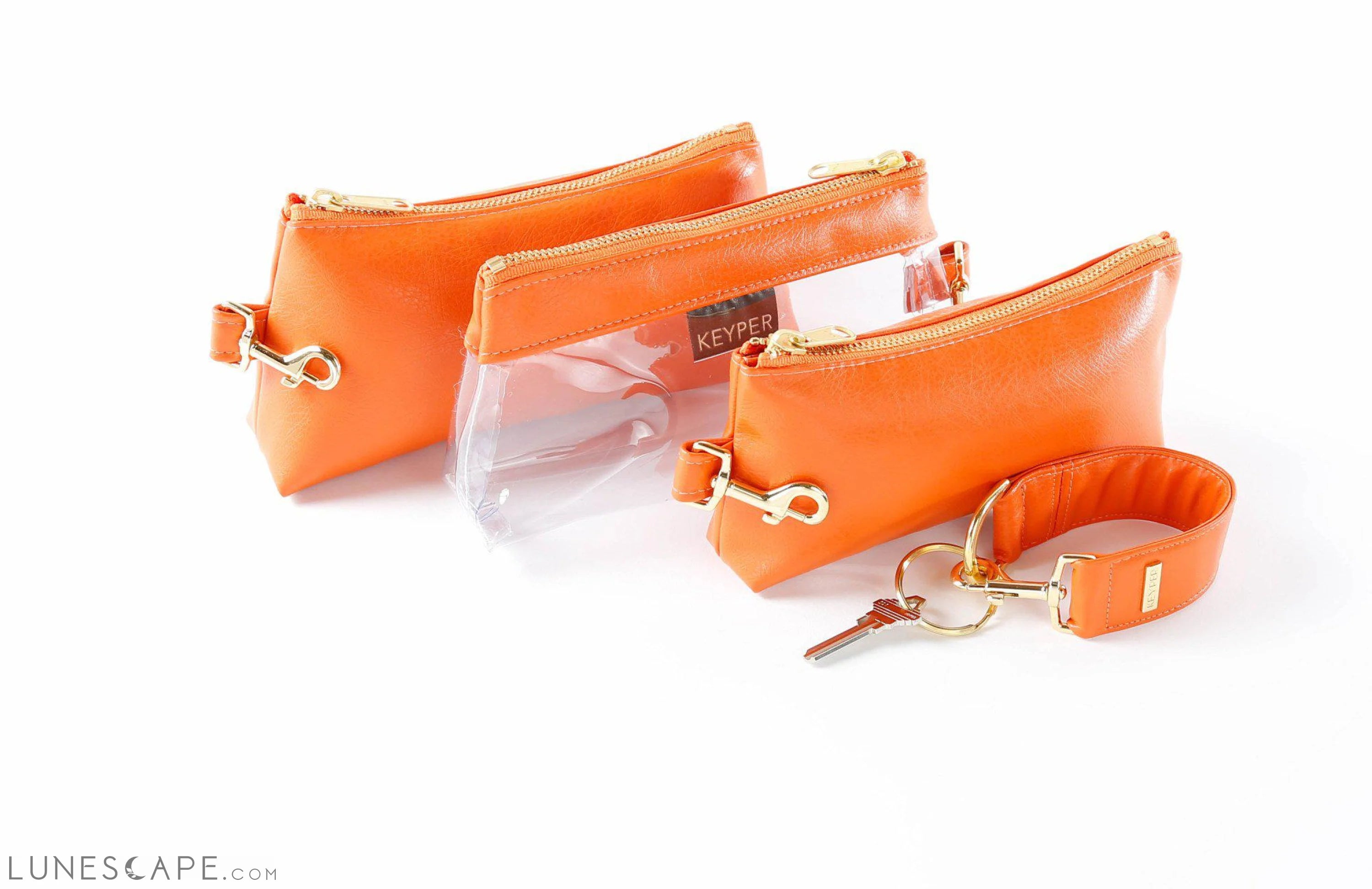 Persimmon Vegan Leather WRISTLET SET Statement Bags With Exclusive Savings