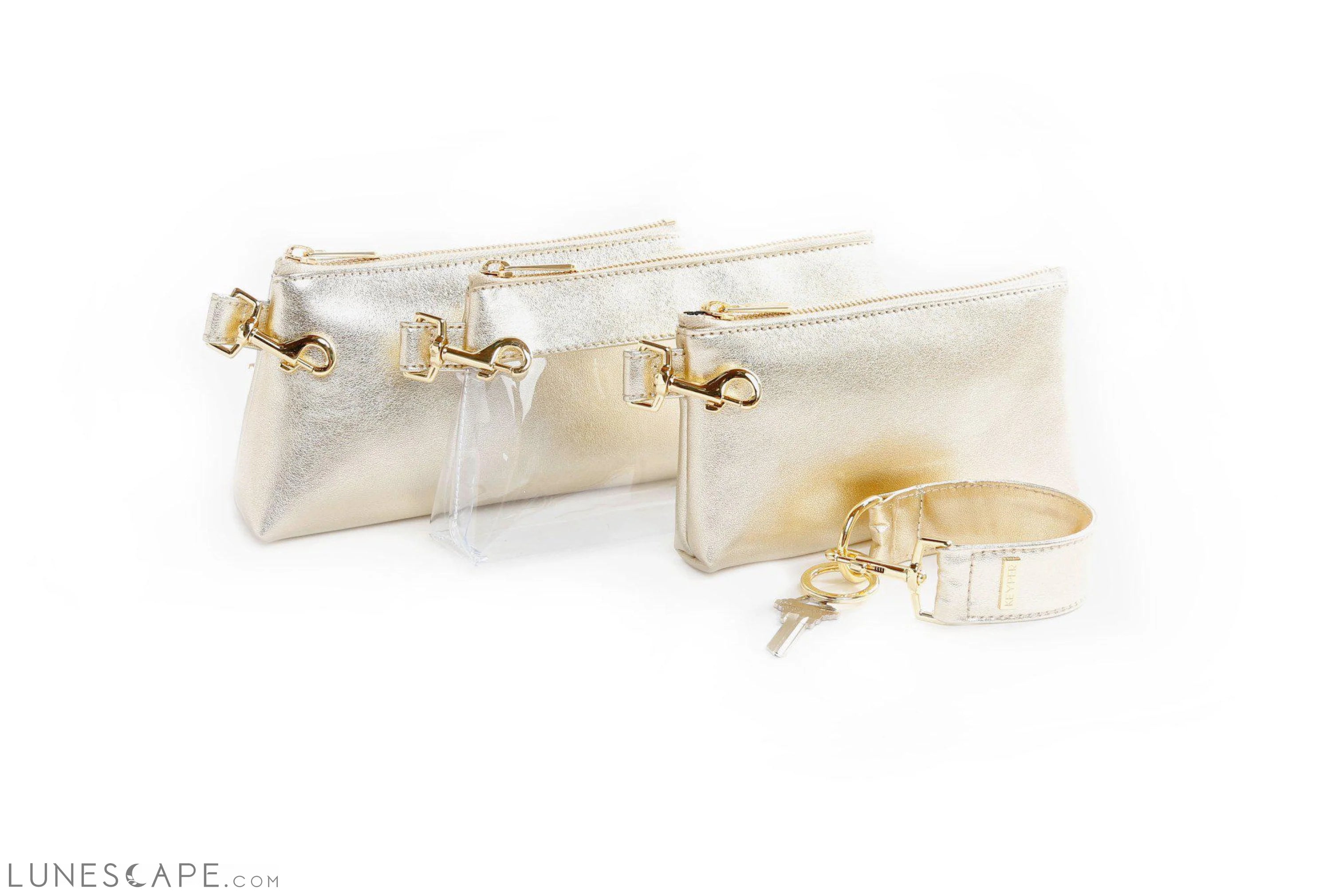 Rich Gold PREMIUM LEATHER WRISTLET SET Timeless Bags, Flash Sale