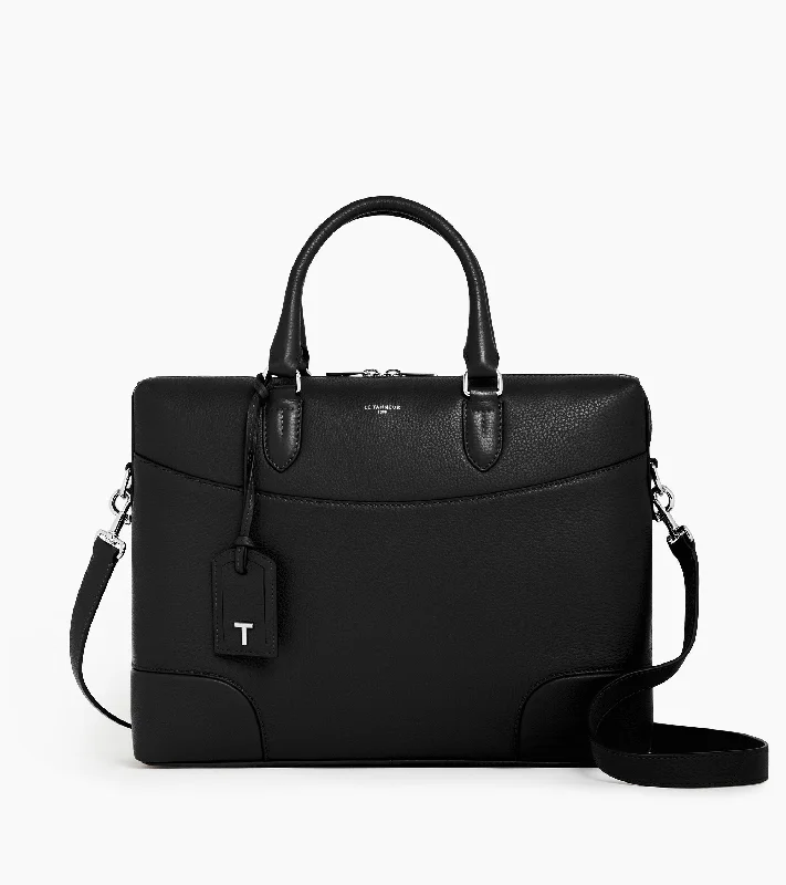 Romy 14" briefcase in grained leather Premium Bags, Special Prices
