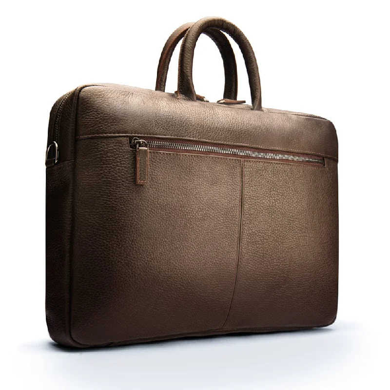 Slim Leather 17" Laptop Case - Brown Designer-Inspired Bags At Reduced Prices