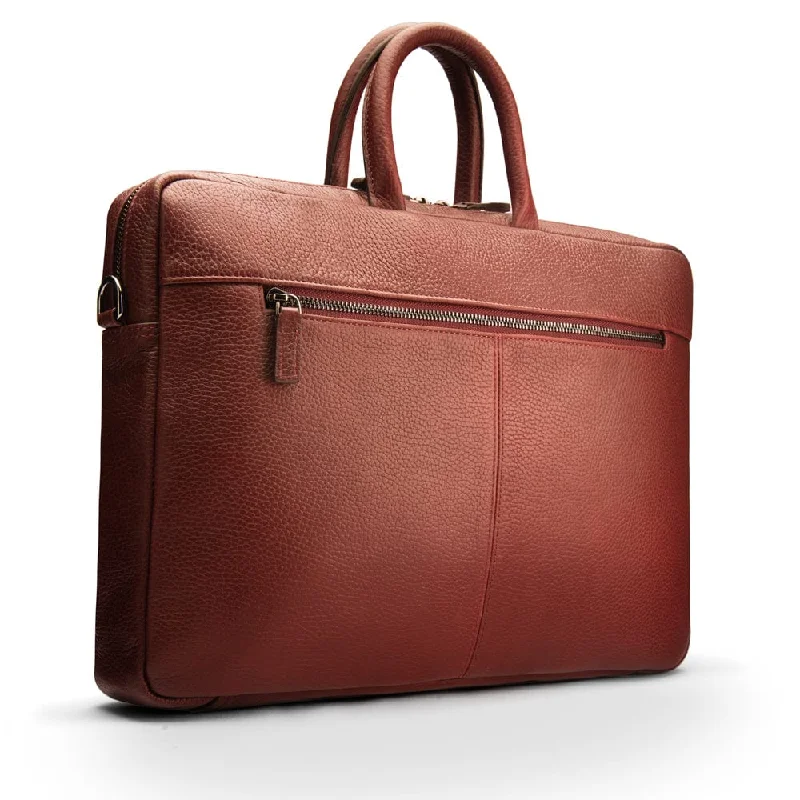 Slim Leather 17" Laptop Case - Burgundy The Best Handbag Deals Are Available Now