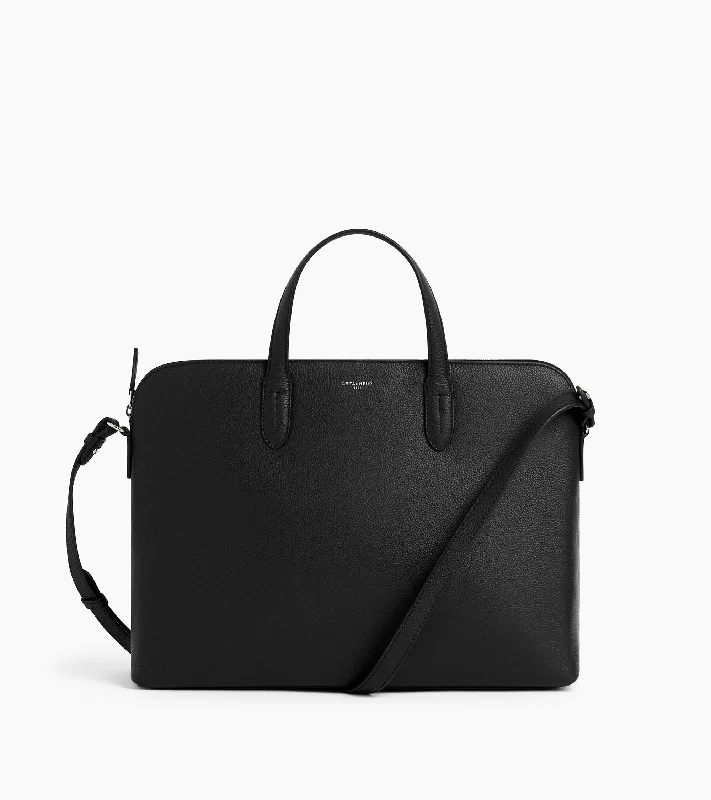 Sophie 15" briefcase with 1 expanding compartment in grained leather Chic Bags, Shop Now