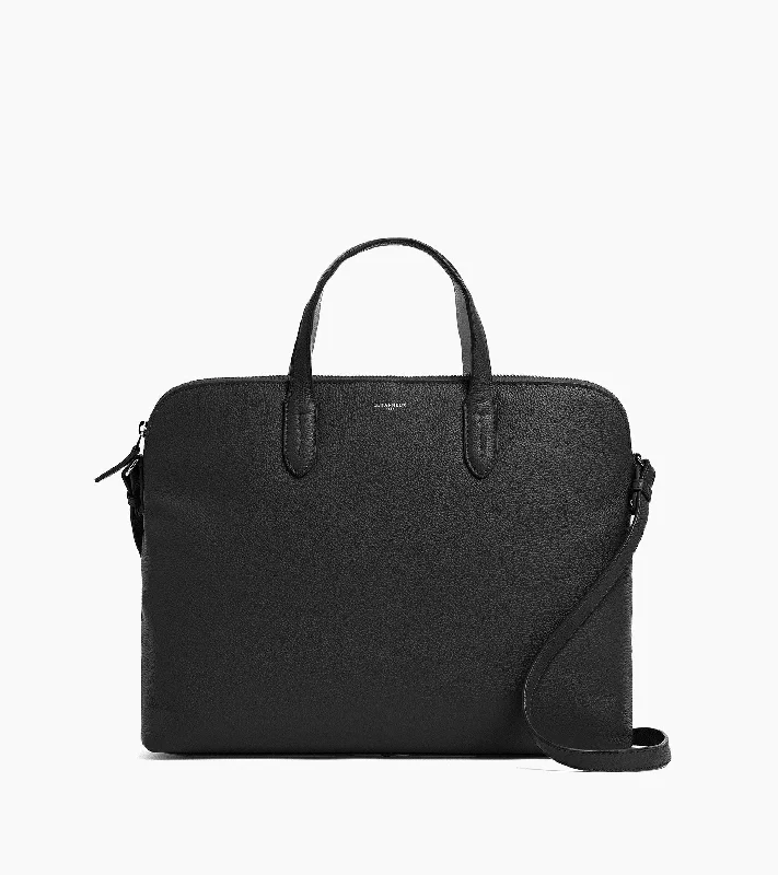 Sophie 15" briefcase with 1 gusset in grained leather Elevate Your Style With Our Handbag Sale