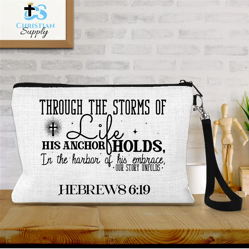 Through the Storms of Life Hebrews 6:19 Wristlet Premium Handbags At Budget-Friendly Prices Through the Storms of Life Hebrews 6:19 Wristlet Premium Handbags At Budget-Friendly Prices