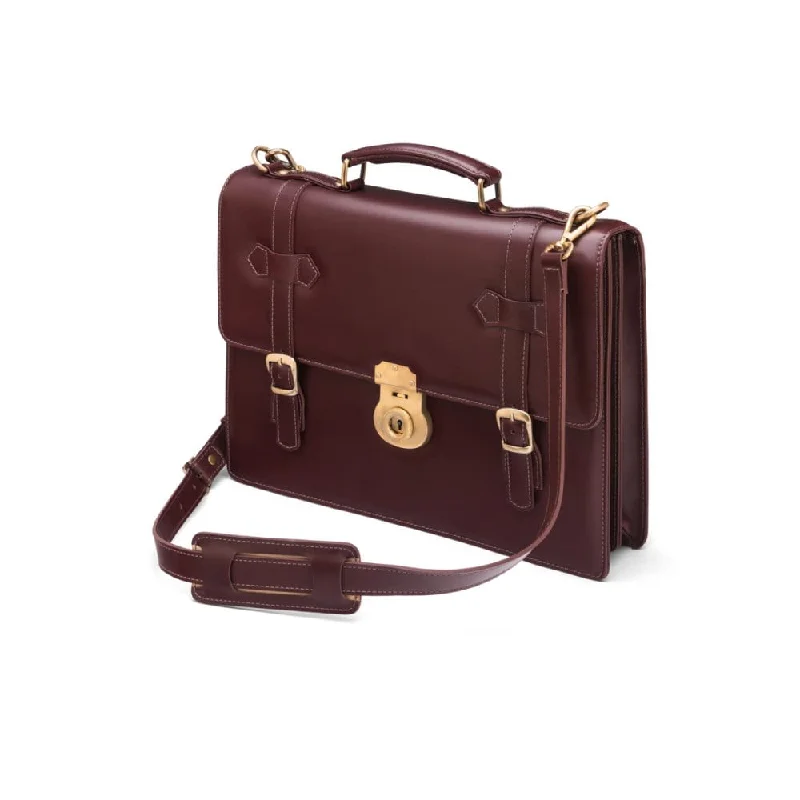 Traditional Leather Briefcase With Brass Lock - Dark Tan Iconic Fashion Bags At Unbeatable Savings Traditional Leather Briefcase With Brass Lock - Dark Tan Iconic Fashion Bags At Unbeatable Savings